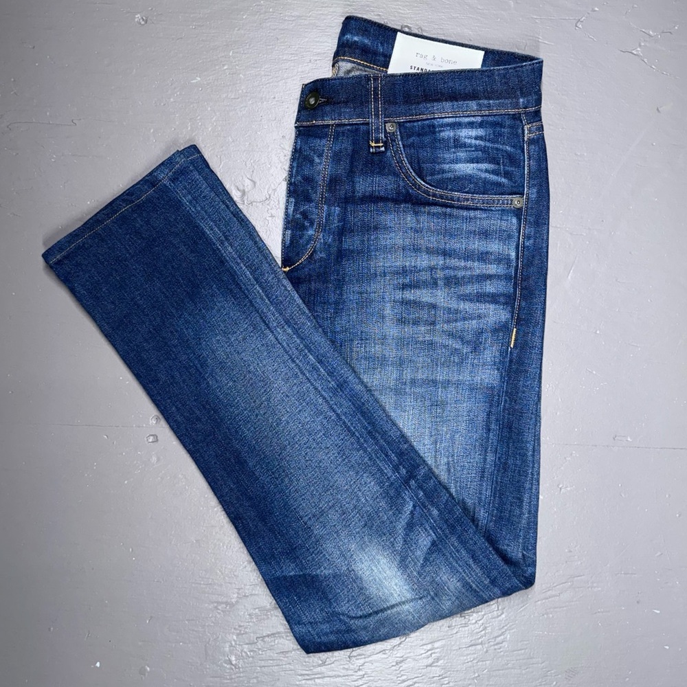 rag & bone Dark Blue Slim Leg Jeans